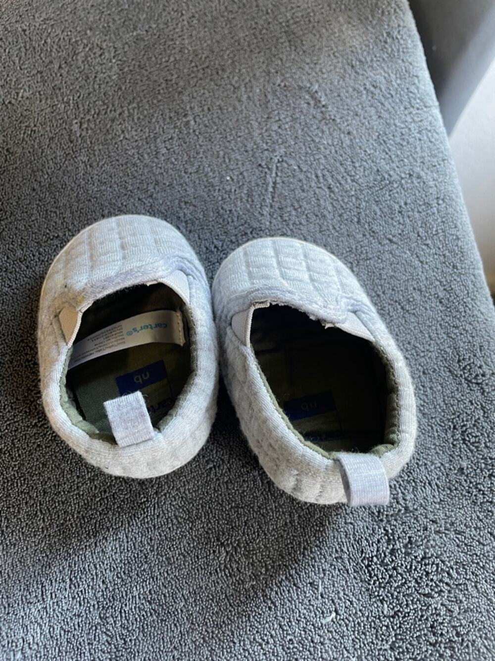 Carter's Quilted Slip-On Baby Walker Shoes in Gray NWOT